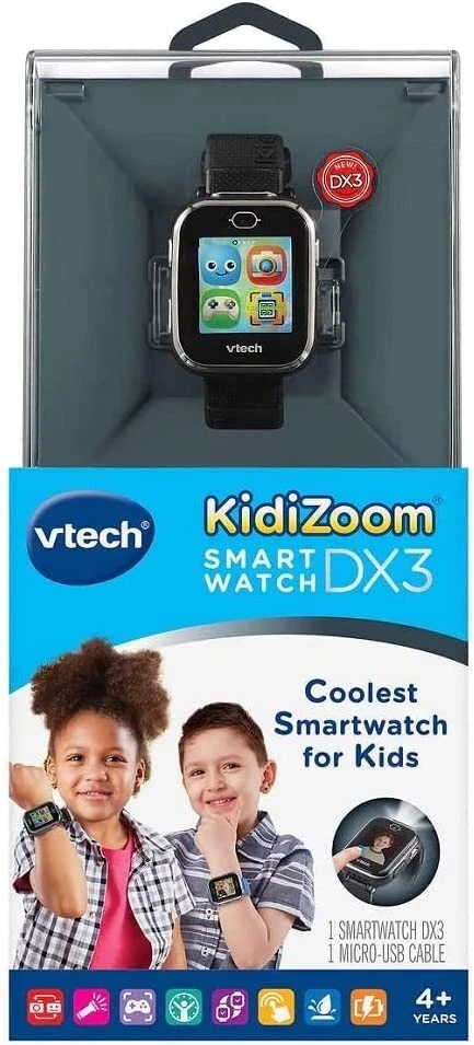 Vtech Kidizoom DX3 Coolest Smartwatch For Kids Touch Screen Smart Watch -  Black