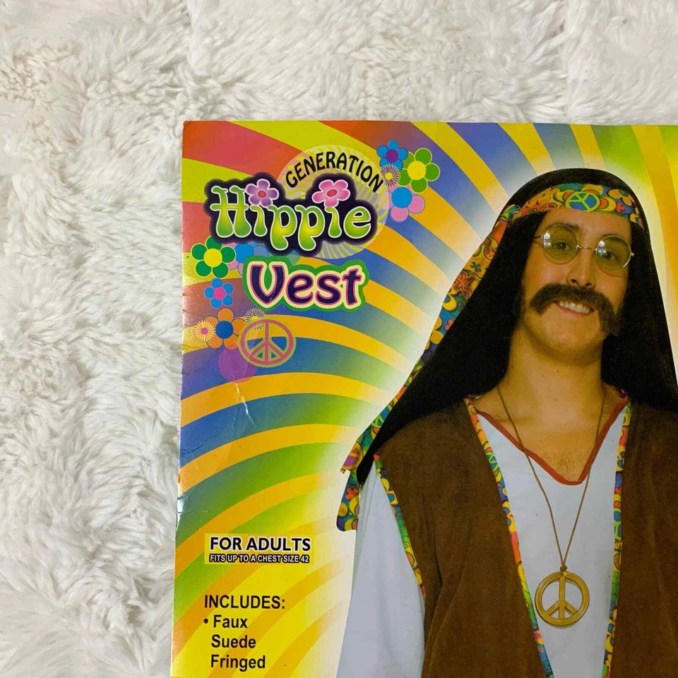 Accesorio de Disfraz de Halloween Chaleco Hippie Imitación Gamuza Flecos para Adultos Foto 2 de 4
