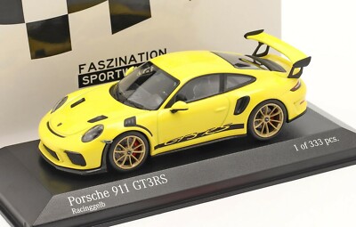 1/43 ポルシェ911 GT3 RS (991.1 レーシングイエロー) 1:43 MINICHAMPS 2018 PORSCHE 911 991 II GT3 RS yellow gold rims LE