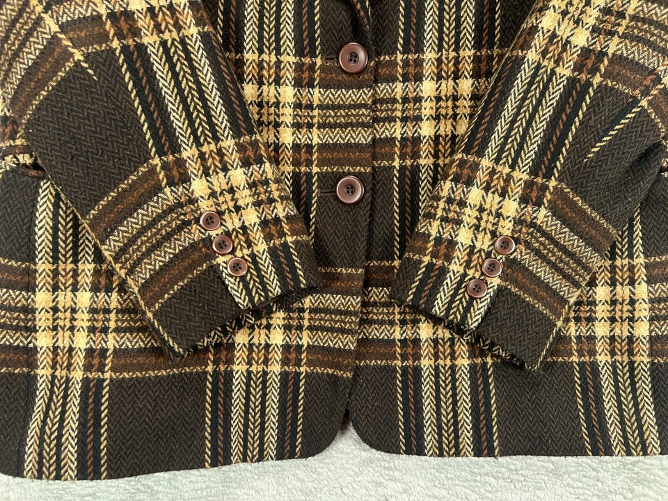 Blazer de tweed Worthington vintage para mujer 12 chaqueta de mezcla de lana a cuadros marrón tweed Foto 2 de 4