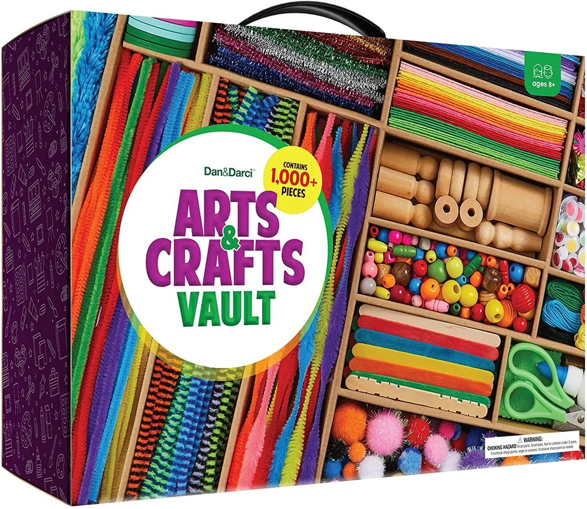 Arts and Crafts Vault - 1000+ Piece Craft Kit Library in a Box for Girls &  Boys