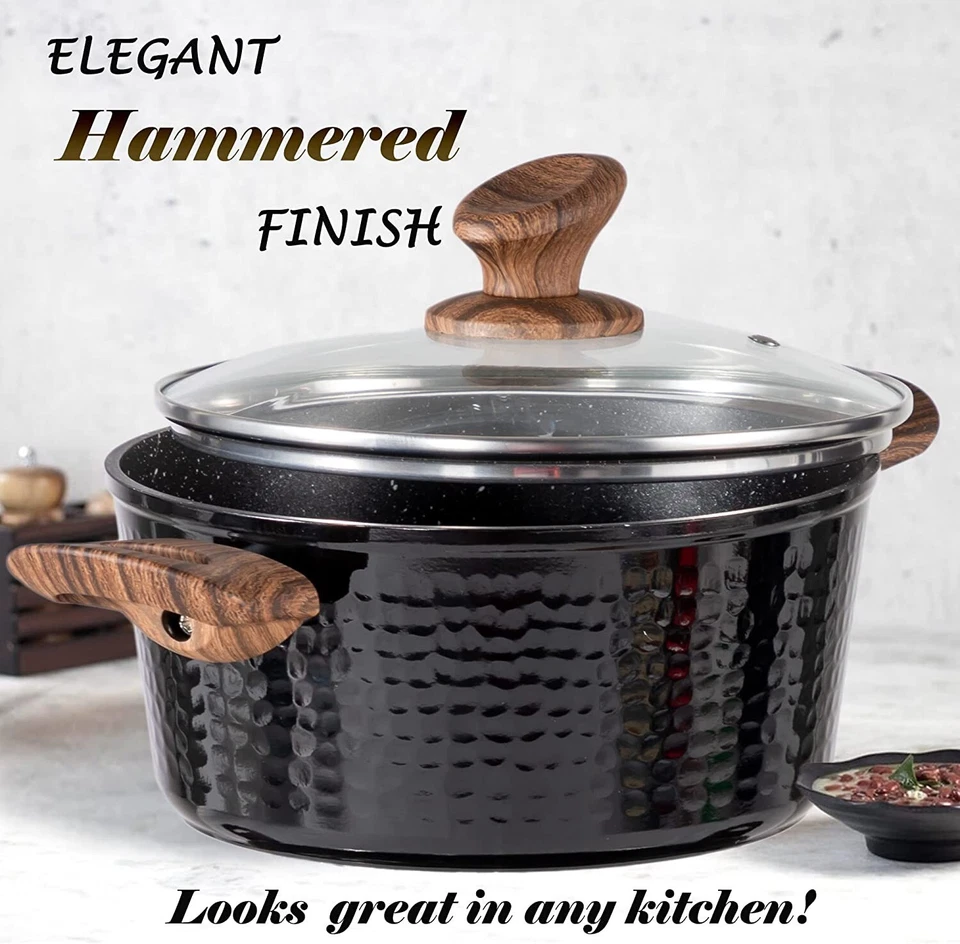 15-teiliges Kochgeschirr-Set Granitbeschichtete Antihaft Töpfe und Pfannen Set - Bild 4 von 4