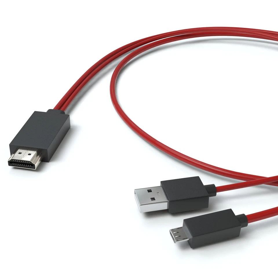 MHL auf HDMI Adapter 11-Pin Micro USB Kabel für TV, Handy, Tablet - 1,8m - Bild 2 von 4