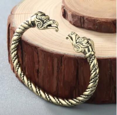 Keltisches Gold Armband Wikinger Drache Schlange nordischer Mythos Knoten Tier Handgelenk Knöchel
