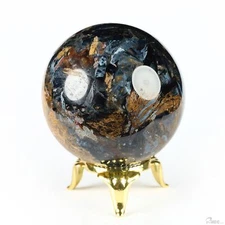2.0" Blue Tiger's Eye Hand Carved Crystal Ball/Sphere, Crystal Healing