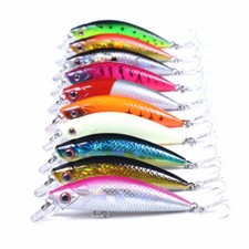 10pcs/set Swimbait 6cm/6g Minnow Fishing Lure Hook Tackle Hard Bait Bass Wobbler