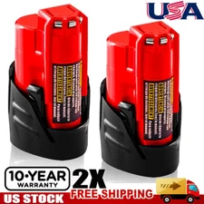 2Pack For Milwaukee M12 12V LITHIUM 12V 3500mAh Lithium-Ion Battery 48-11-2430