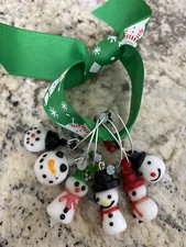  SNOWMAN CHRISTMAS SNOWMAN   Wine Charms  Set Of 6