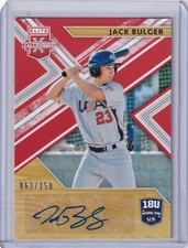 Jack Bulger 2020 Panini Elite Extra Edition Red Auto 18U-JB, 063/150