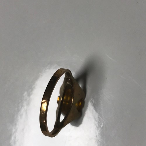 Vintage Topaz/Citrine Stamped 18k HGE Ring Size 8 November Stone - Picture 9 of 13
