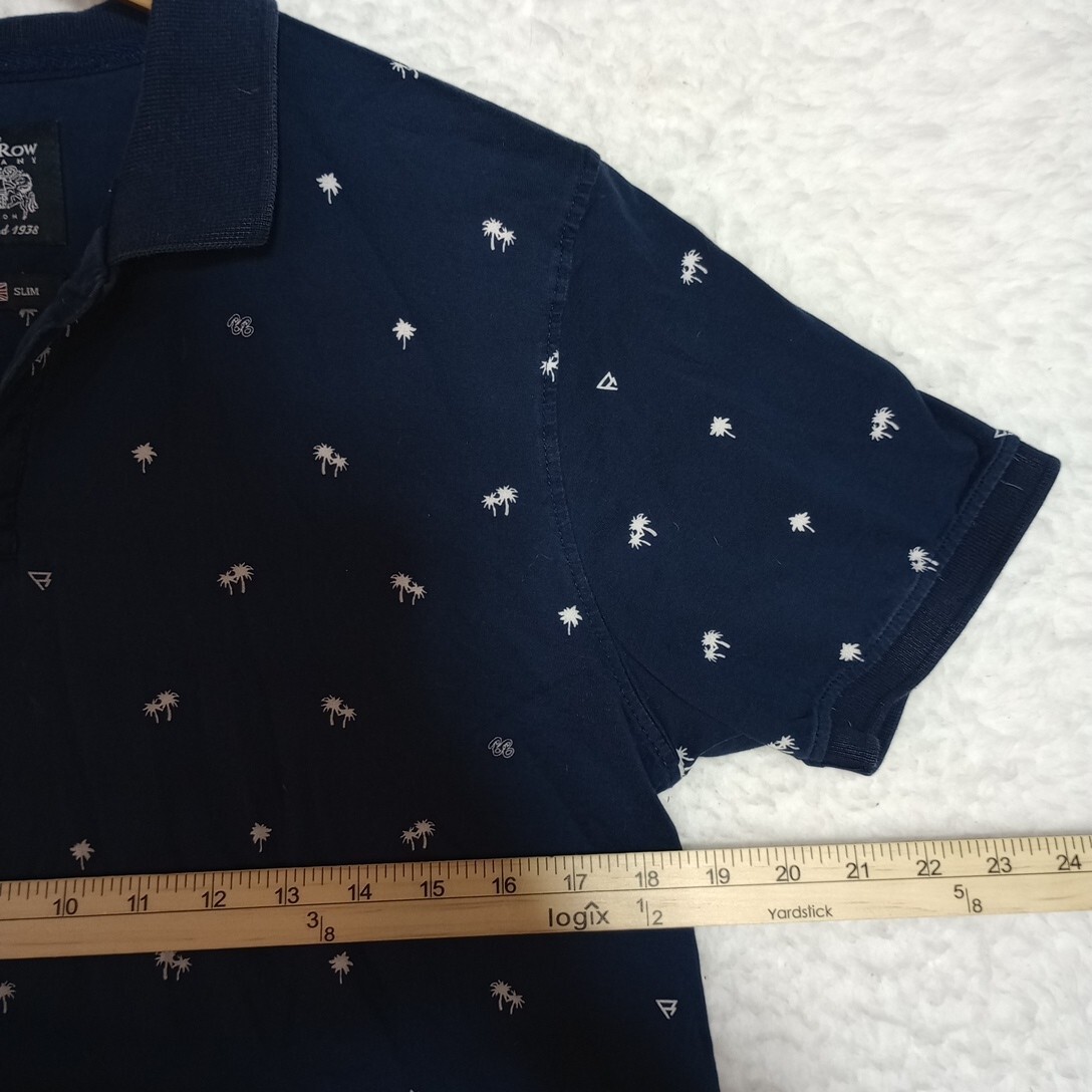 FILA Camicia uomo Saville Row manica corta blu con bottoni stampa palme brit slim