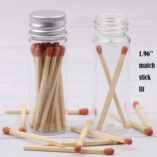 24 Tiny Jars with Aluminum Screw Lids 15ml Small Glass Bottles Clear Mini Via - Picture 6 of 6