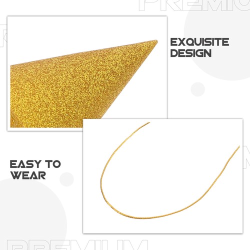 12PCS Glitter Cone Party Hats Triangle Birthday Hats for Kids and Adults Party - 第 5/12 張圖片