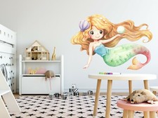 3D Mermaid Shell 768NA Animal Wallpaper Mural Poster Wall Stickers Decal Zoe