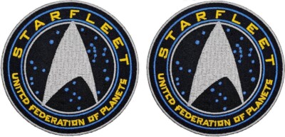 Star Trek Starfleet United Federation Planets Patch |2PC Hook Backing  3.5''X3.5''