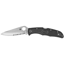 Spyderco Endura 4 Folder Knife 3.75" Combo Edge Black FRN Handle C10PSBK