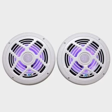 ATG ATG8MRGB-W 2 WAY SPEAKER PAIR (2) 8" RGB WHITE MULTI COLOR MARINE BOAT