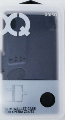 Xqisit Black Slim Wallet Case For Sony Xperia Z4 Z3 Plus Book Folio Cover Cards