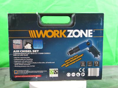 Druckluft Meisselhammer Set von WorkZone inklusive 5 Meiseln