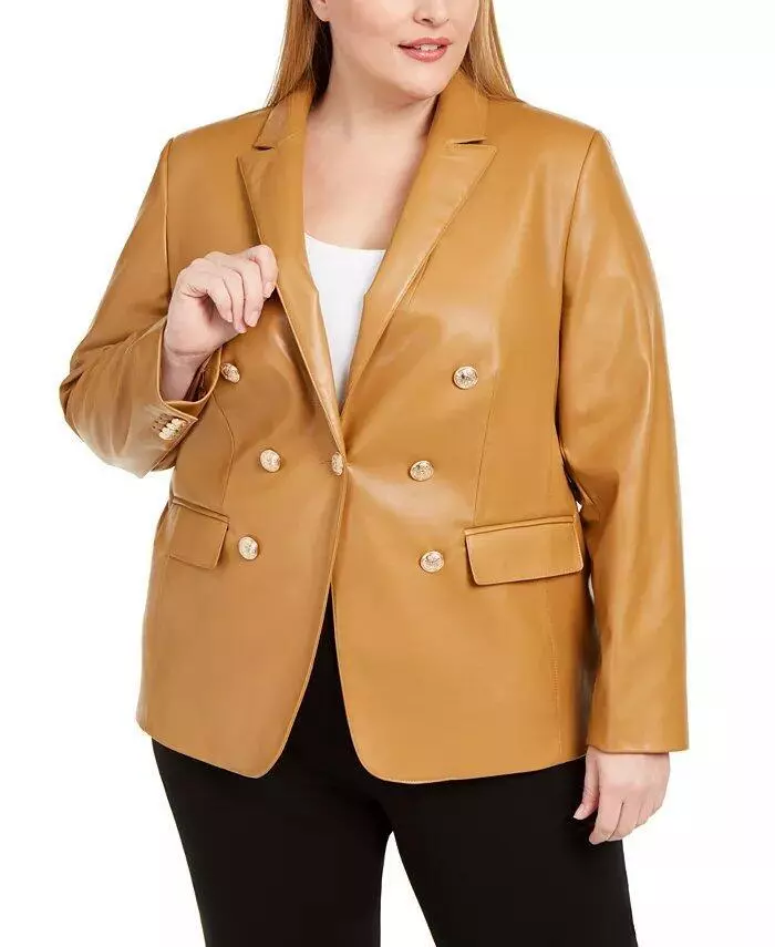 Women's plus clearance size camel blazer