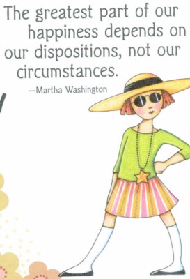 HAPPINESS DEPENDS ON DISPOSITION-Handcrafted Fridge Magnet-w/Mary Engelbreit art