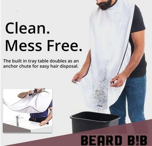 Beard Apron, Beard Bib Hair Catcher for Self-Shaving Trimming, Cape Grooming UK - 第 3/6 張圖片