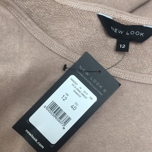 New Look Womens D-Ring Batwing Sweatshirt Size 12 UK Beige Stone Peach 2624 - Picture 7 of 7