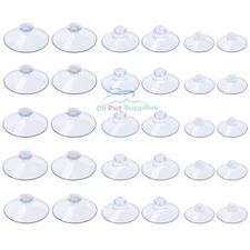 AQUANEAT 30 Packs Suction Cups without Hooks 0.8/1.2/1.8 Inch Clear Sucker Pads