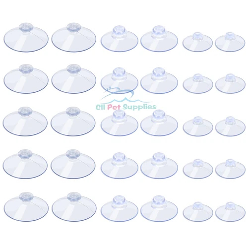 AQUANEAT 30 Packs Suction Cups without Hooks 0.8/1.2/1.8 Inch Clear Sucker Pads