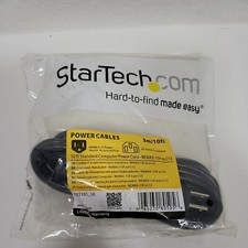 StarTech.com 10 ft Standard Computer Power Cord NEMA 5-15P to IEC 320 C13 New