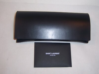 Saint Laurent Black Leather Authentic Sunglasses case. Authentic SAINT LAURENT LEATHER EYEGLASSES SUNGLASSES CASE  main image 4