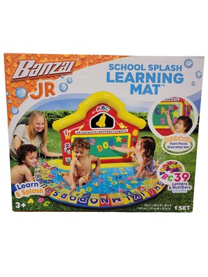 Banzai Jr School Splash Inflatable Educational Learning Water Play Mat - NEW 