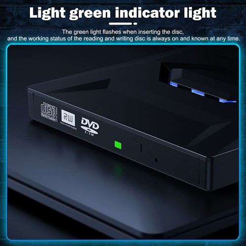 Externes DVD CD RW Laufwerk USB 3.0 +Type C Brenner für PC MAC Laptop Windows 10 - Afbeelding 10 van 15