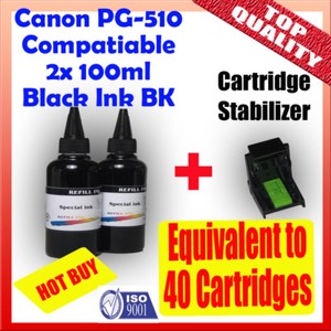 Refill ink for Canon PG510 PG512 Cartridge 2x100ml MP230 MP270 MP280 MP480 MP490 | eBay