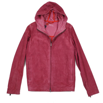 Isaia Napoli Double-Faced Hooded Suede Leather Jacket S (Eu 48) Hoodie NWT