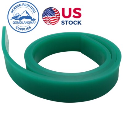 Green Screen Printing Squeegee 50mm x 9mm x 6FT(72'') 70 Duro Polyurethane Rubber
