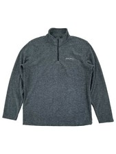 Eddie Bauer Mens Heather Gray Fleece Quarter-Zip Pullover Jacket