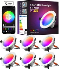 Pack Of 6 MagicLight E26 4 Inch 9W Bluetooth WIFI Recessed Ceiling Downlight