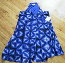 Calvin Klein bz3 Blue Sleeveless Braided Straps Lined Dress Knee NWT Pretty