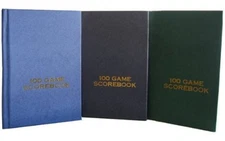 DARK GREY STURDY HARDCOVER CHESS SCOREBOOK,  8" x 5 1/4", holds 100 chess games
