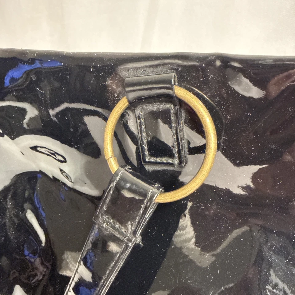 Vintage Nieman Marcus Black Patent Leather Handbag Purse - Image 3 of 4