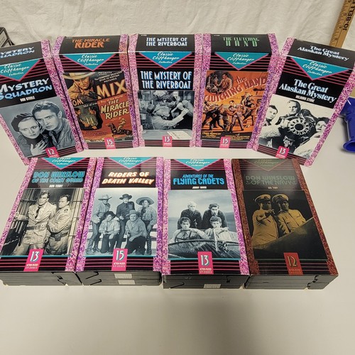 9 Classic Cliffhanger Collection VHS Double Tape Box Sets - Picture 1 of 20
