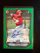 2026 Bowman Coy James 1st Bowman Green Paper Border Autograph 18/99 Auto