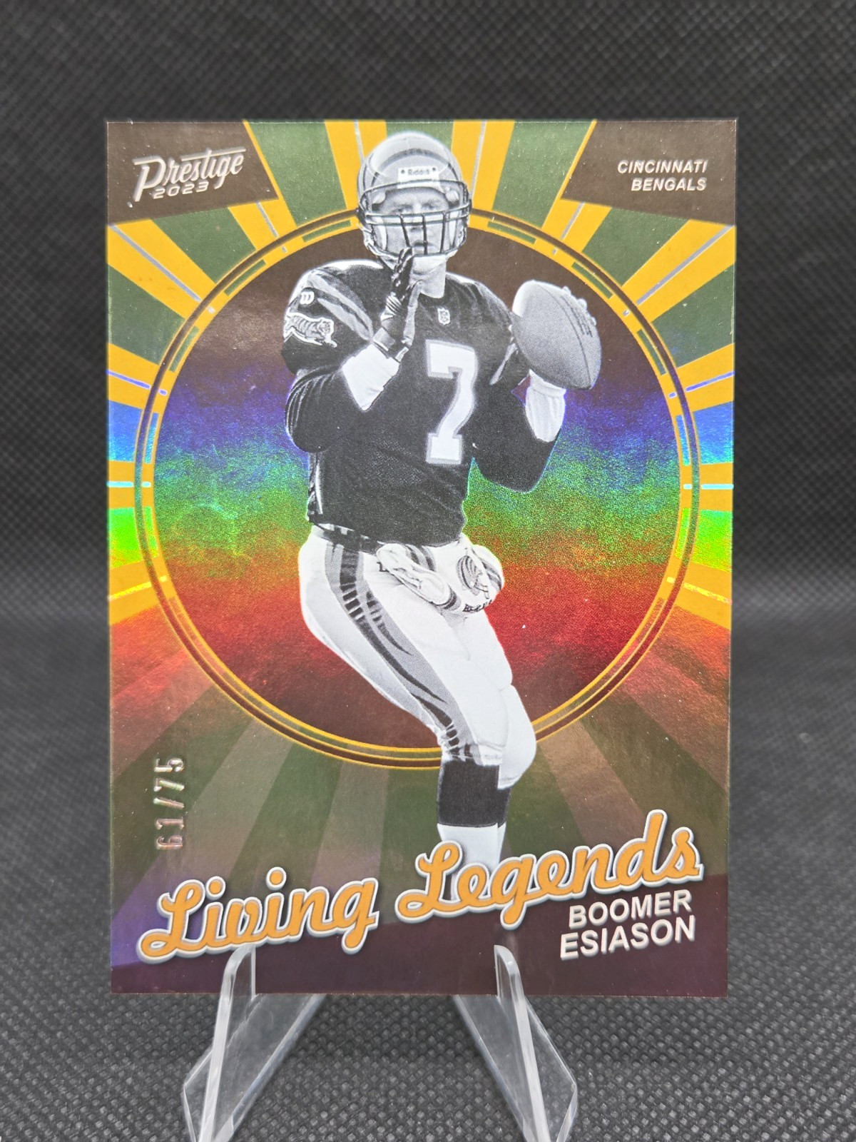 Panini 2023 Prestige Living Legends Boomer Esiason Bengals LL-7 Gold /75