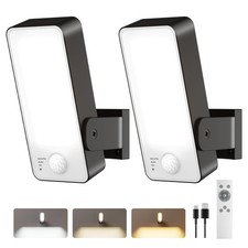 2 Pack Motion Sensor Outdoor Lights 600 Lumen Battery Operated Waterproof IP65