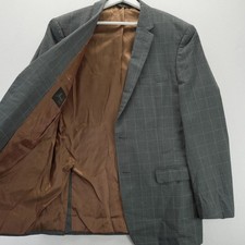 Jos. A. Bank Joseph Suit Jacket Mens 44L Windowpane 100 Wool Blazer 2-Button