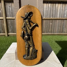 Rare Wooden Framed Fisherman Wall Decorative