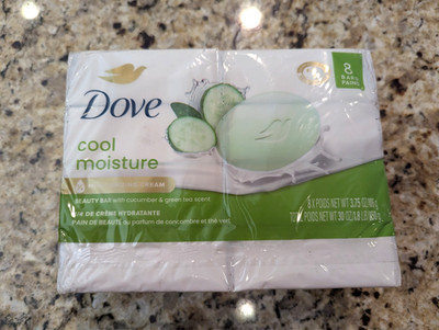 Dove 8 Pack Cool Moisture Beauty Bar Soap Cucumber & Green Tea 3.75oz each