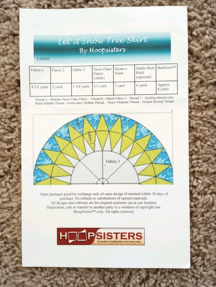 Christmas Tree Skirt Pattern Hoopsisters Patchwork Pattern CD Instruct. - Image 3 of 4