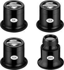 Pocket Magnifying Jewelry Eye Glass Magnifier Jewelers Loop Loupe 5X 10X 15X 20X